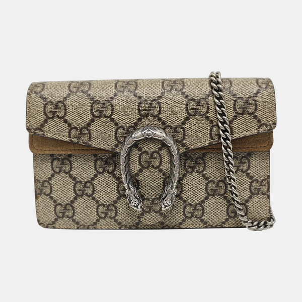 Dionysus Super Mini Monogram Coated Canvas Beige