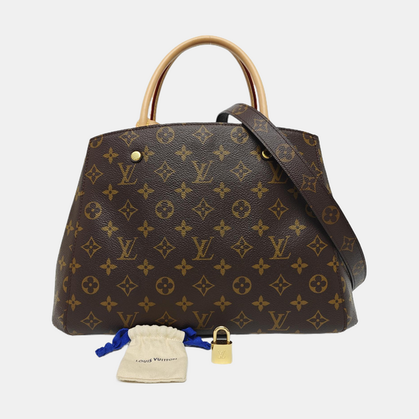 MONTAIGNE Monogram Coated Canvas Brown