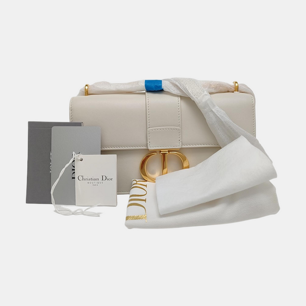 30 Montaigne East-West Small Calfskin White