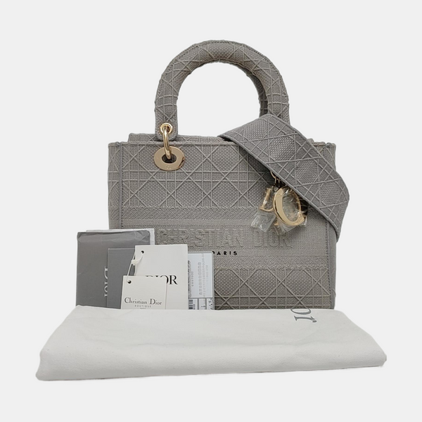 Lady D-Lite Cannage Canvas Gray