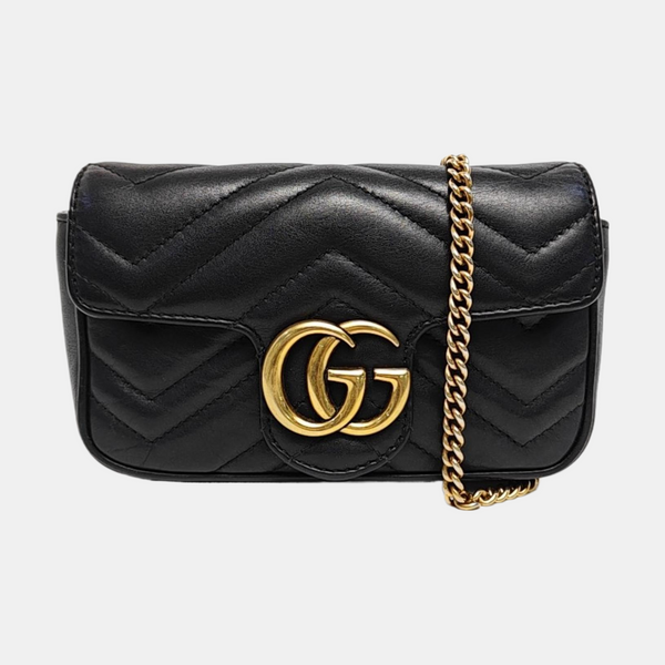 GG Marmont Mini Quilted Calfskin Black
