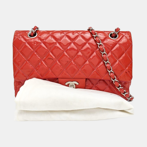 CLASSIC FLAP Small Quilted Patent Leather Red