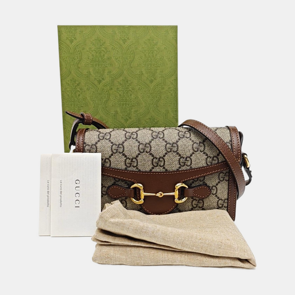 Horsebit 1955 Mini Monogram Coated Canvas Beige