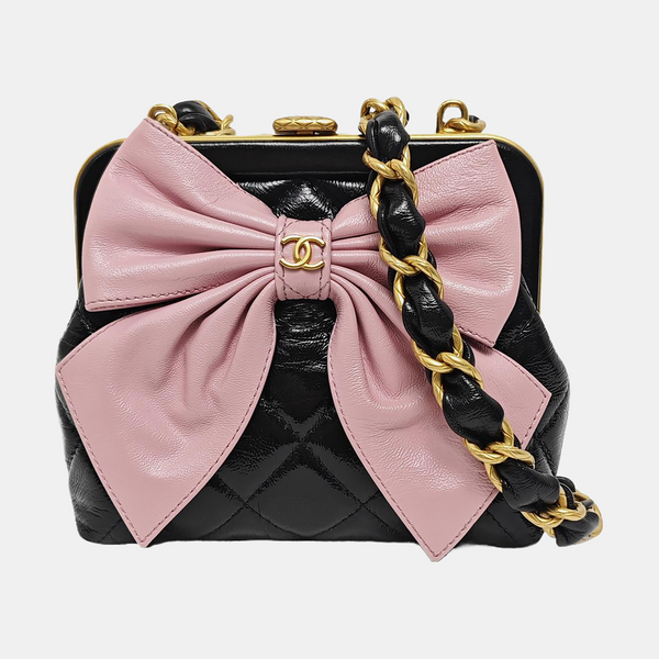 Quilted Patent Leather Black