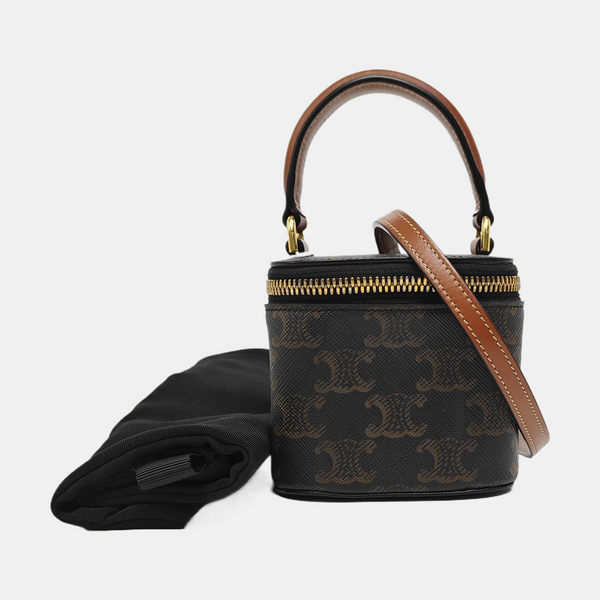 Coated Canvas Shoulder Bag Black