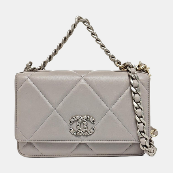 CHANEL 19 WOC Quilted Lambskin Gray