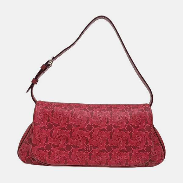 Coated Canvas Shoulder Bag Red