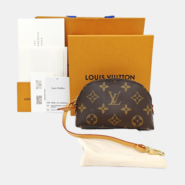 COSMETIC Monogram Coated Canvas Brown
