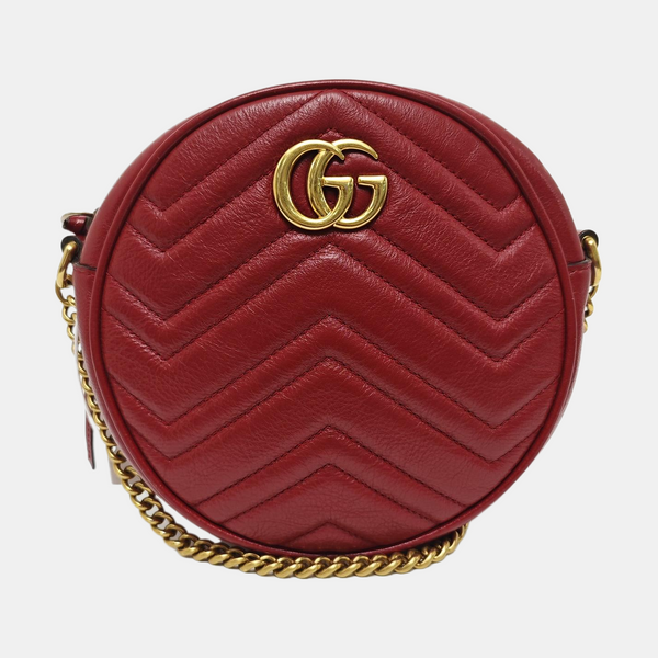 GG Marmont Mini Quilted Calfskin Red