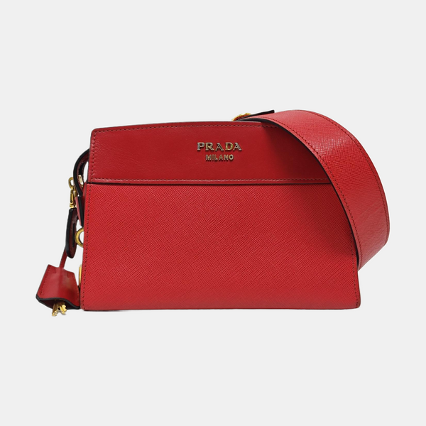 Saffiano Calfskin Shoulder Bag Red