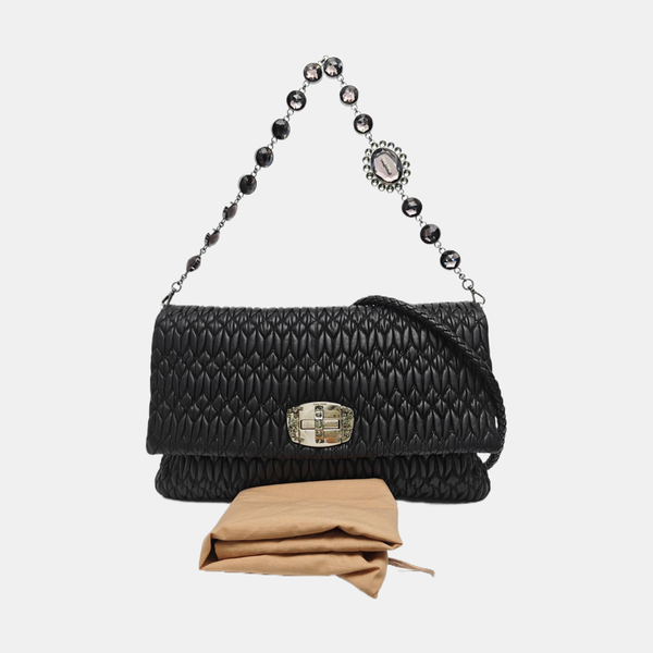 Crystal Quilted Lambskin Black