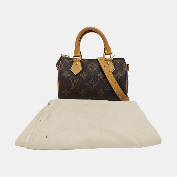 SPEEDY Nano Monogram Coated Canvas Brown