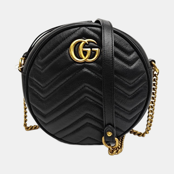 GG Marmont Mini Quilted Calfskin Black