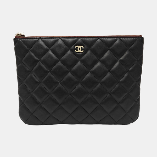 Quilted Calfskin Clutch Black