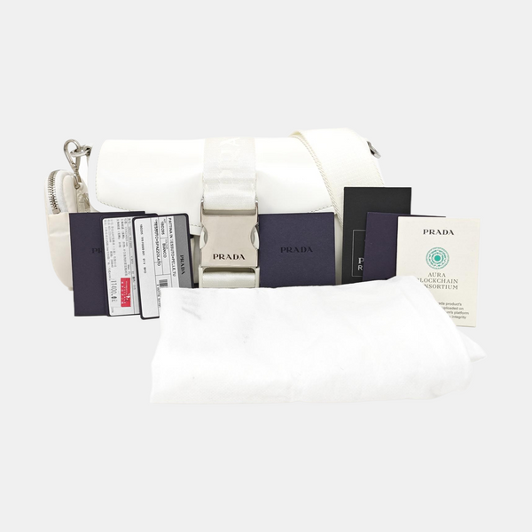 Fabric Crossbody Bag White