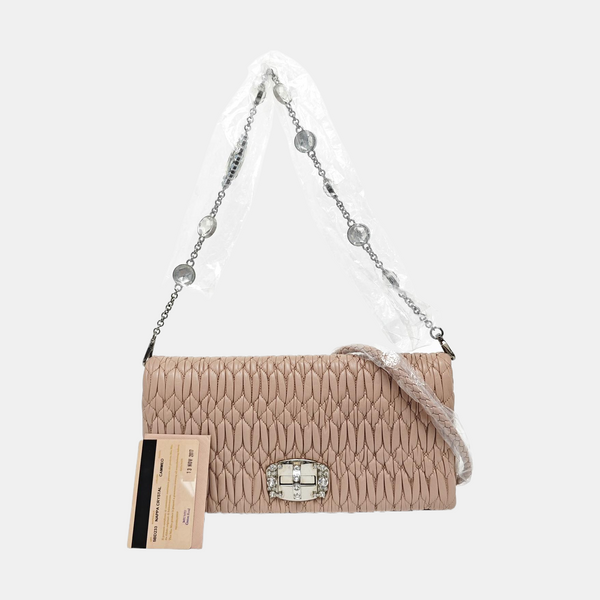 Crystal Quilted Lambskin Pink