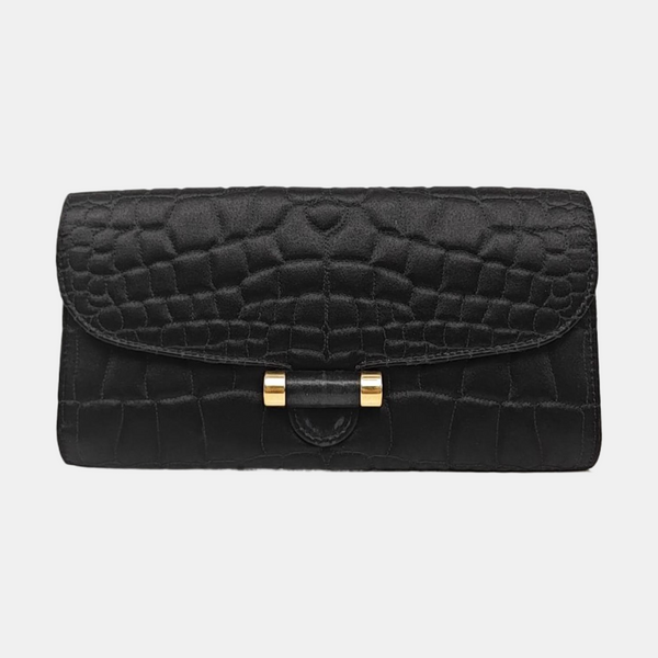 Quilted Silk Satin Black