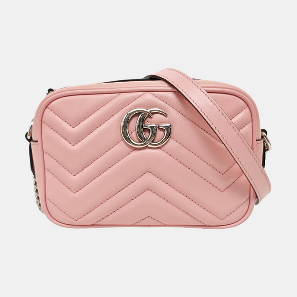 GG Marmont Mini Quilted Calfskin Pink