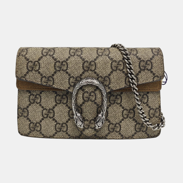 Dionysus Super Mini Monogram Coated Canvas Beige