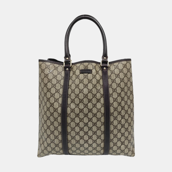 Monogram Coated Canvas Tote Bag Beige