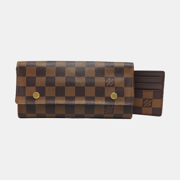 GRAPHITE LONG Damier Ebene Coated Canvas Brown Wallet