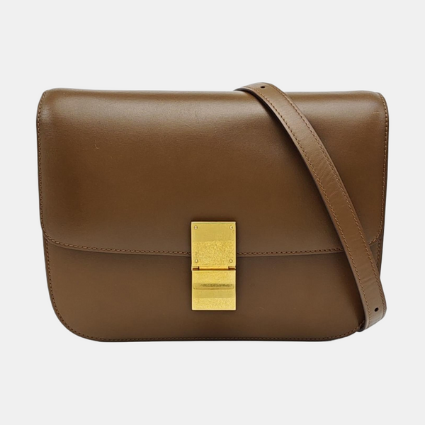 CLASSIC BOX Medium Calfskin Brown