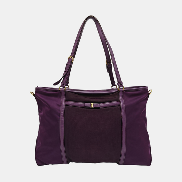 Nylon Tote Bag Purple