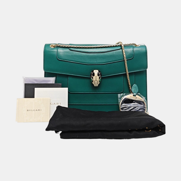 SERPENTI FOREVER Medium Calfskin Green