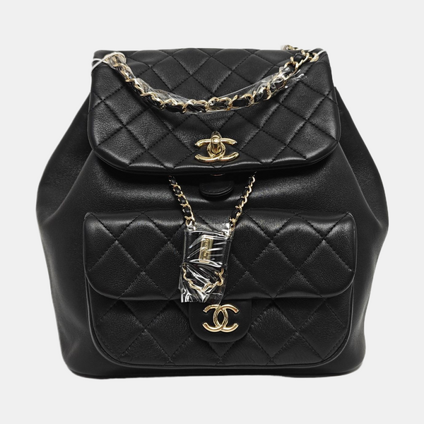 DUMA Large Quilted Calfskin Black