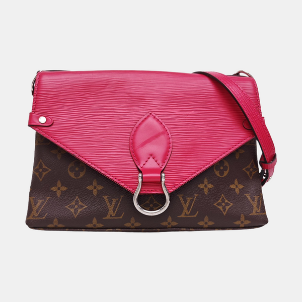 SAINT MICHEL Monogram Coated Canvas Red