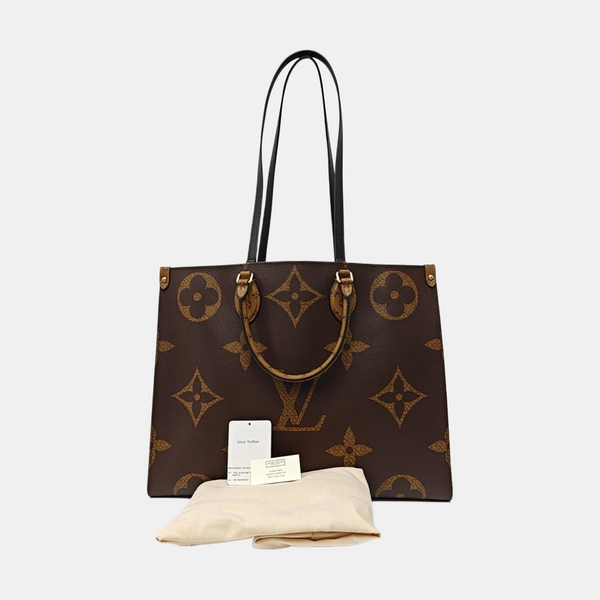 Authenticated pre-owned ONTHEGO GM Monogram Coated Canvas Brown - Tote Bag at Looply