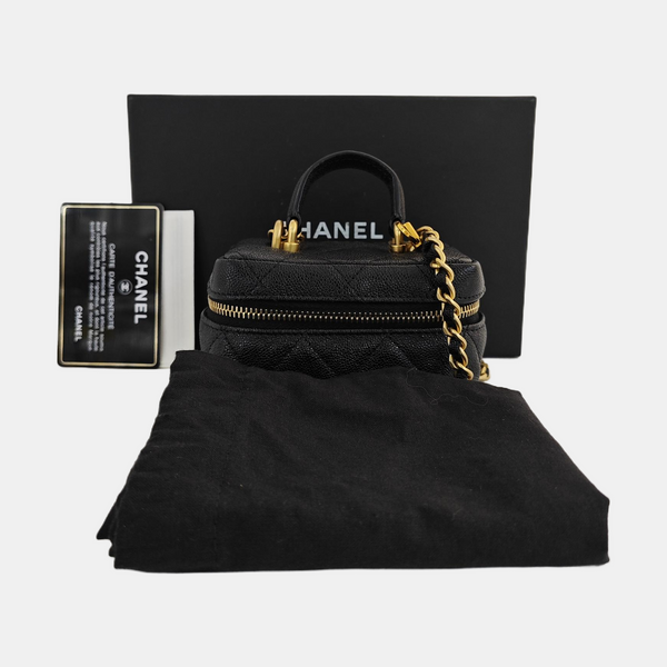 Quilted Grained Calfskin Black