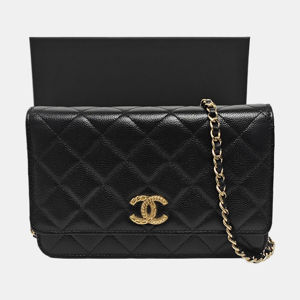 WOC Quilted Grained Calfskin Black