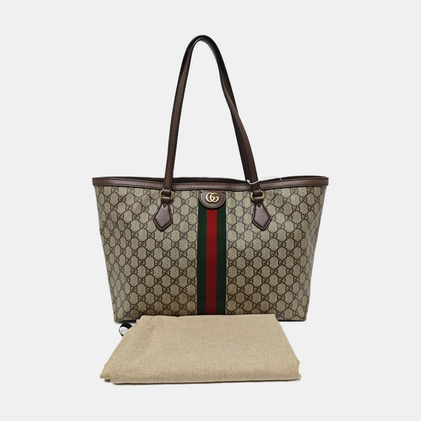 Monogram Coated Canvas Tote Bag Brown