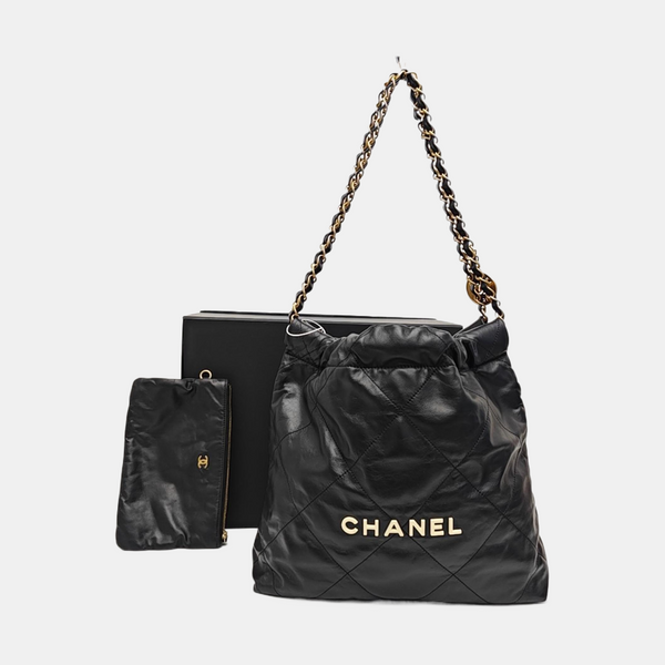 CHANEL 22 Small Quilted Calfskin Black