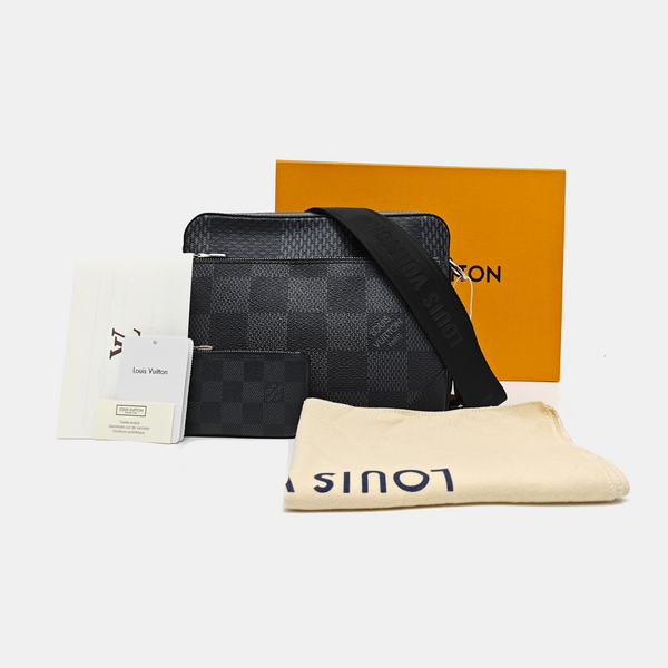 TRIO Damier Graphite Coated Canvas Gray