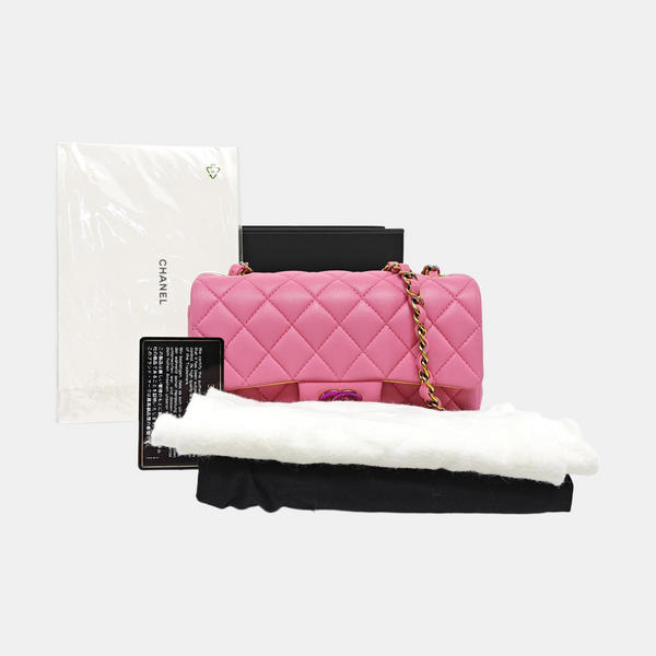 CLASSIC FLAP Mini Quilted Lambskin Pink