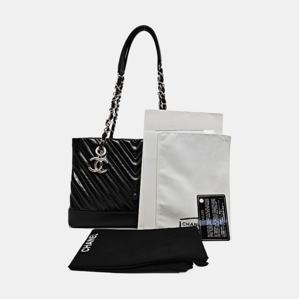 Chevron Calfskin Black