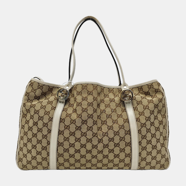 Monogram Canvas Tote Bag Brown