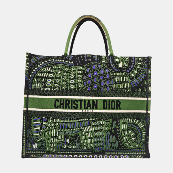 Book Tote Large Canvas Green