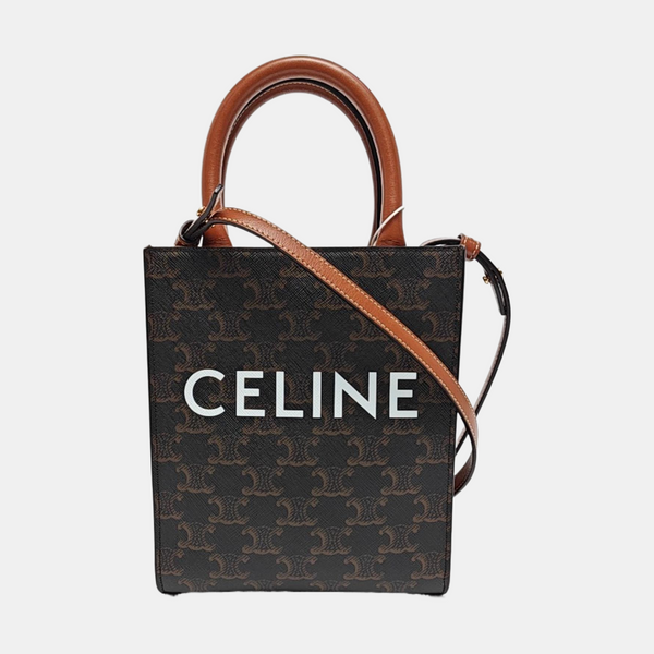 CABAS CELINE Mini Lona Revestida Marrón