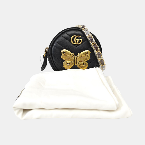 GG Marmont Mini Quilted Calfskin Black