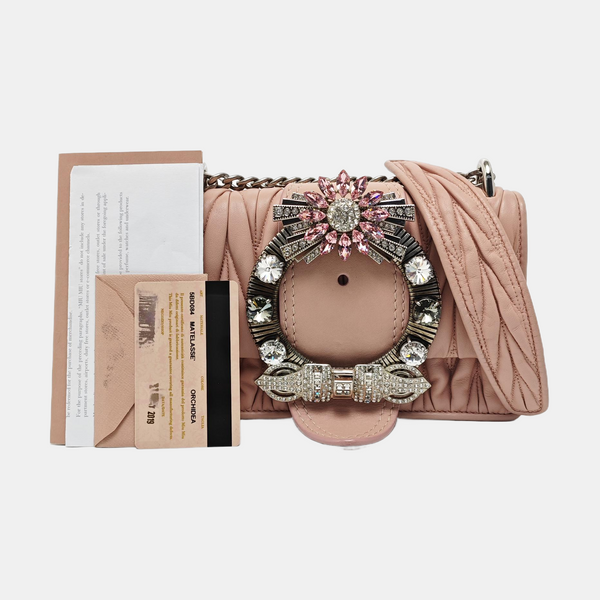 Miu Lady Quilted Lambskin Pink