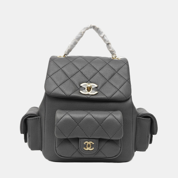 DUMA Quilted Grained Calfskin Gray
