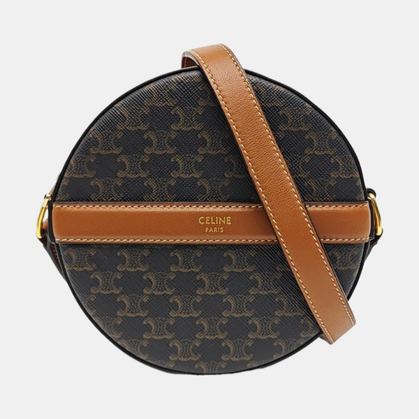 TRIOMPHE ROUND Mini Coated Canvas Brown