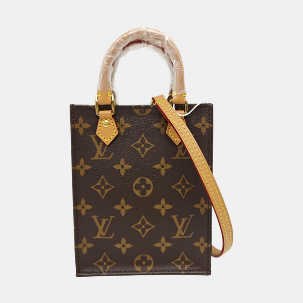 SAC PLAT Mini Monogram Coated Canvas Brown