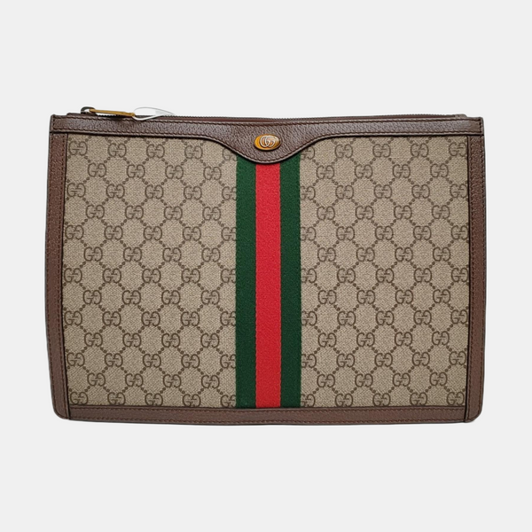 Authenticated pre-owned Ophidia Monogram Coated Canvas Beige - Clutch at Looply