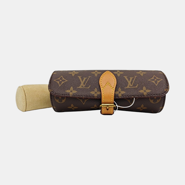Monogram Coated Canvas Clutch Brown