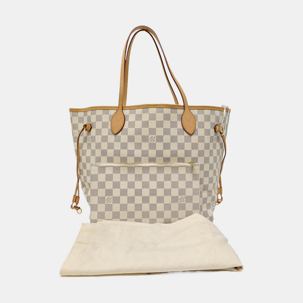 NEVERFULL MM Damier Azur Coated Canvas Beige