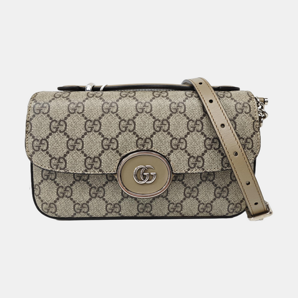 Monogram Coated Canvas Shoulder Bag Gray